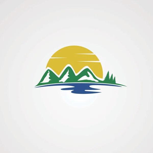 Logo côté lac vecteur, icône, élément et modèle pour l'entreprise — Image vectorielle