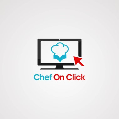 sohbet Şef bubble logo vektör, simge, öğe ve şirket için şablon