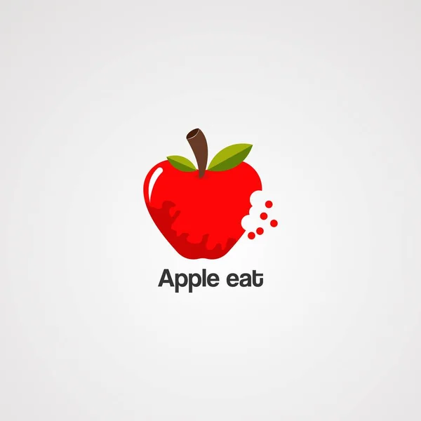 Apple τρώνε με φύση φύλλο λογότυπο φορέα, εικονίδιο, στοιχείο και πρότυπο για την εταιρεία — Διανυσματικό Αρχείο