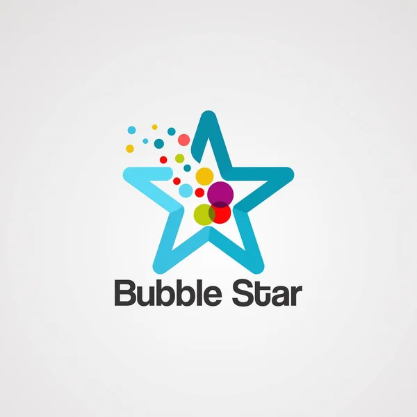 Bubble kleurrijke star-logo vector, pictogram, element en sjabloon voor bedrijf — Stockvector