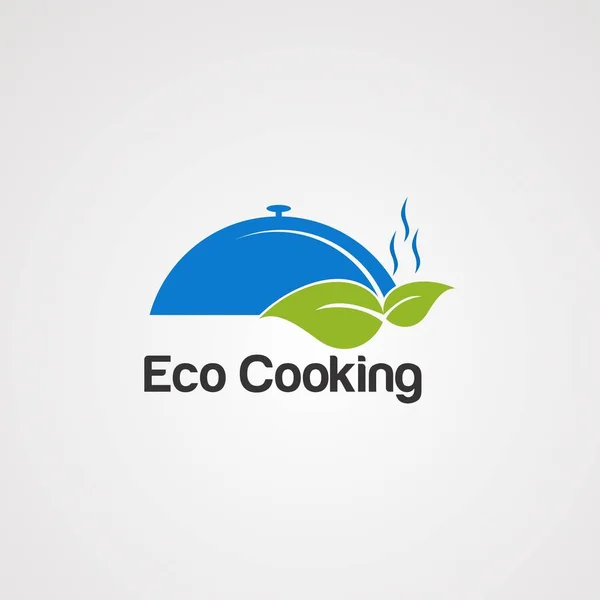 Vetor de logotipo de cozinha ecológica, ícone, elemento e modelo — Vetor de Stock