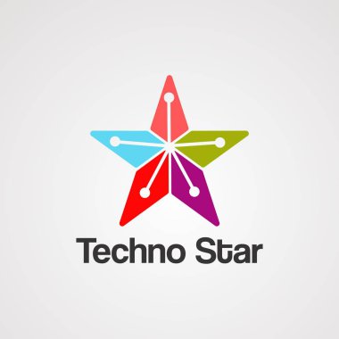 techno Star logosu vektör, simge, eleman ve şablon