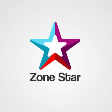 bölge yıldız logosu vektör, simge, eleman ve şablon