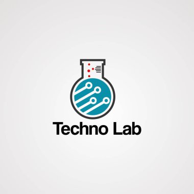techno Lab logosu vektör, devre elektron, eleman, simge ve şirket için şablon ile konsept
