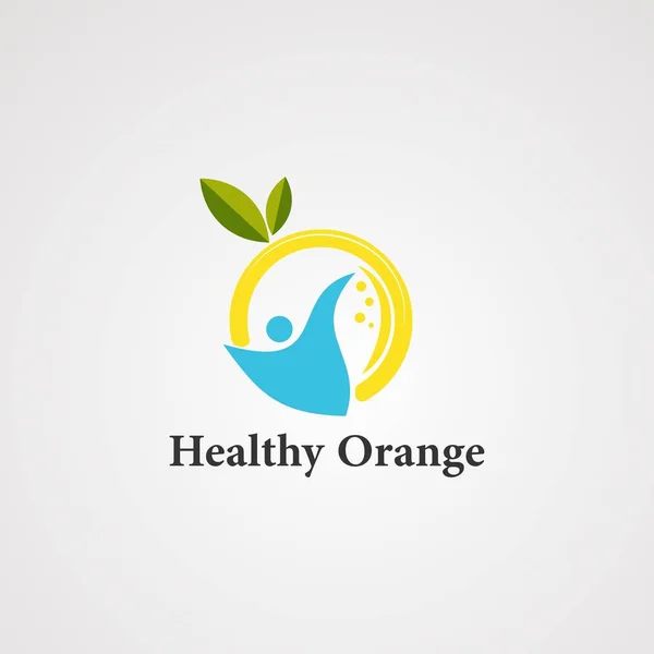Υγιές λογότυπο πορτοκαλί διάνυσμα, εικονίδιο, στοιχείο, και πρότυπο — Διανυσματικό Αρχείο