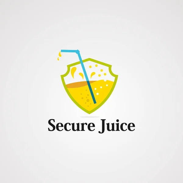 Vecteur de logo de jus sécurisé, icône, élément et modèle — Image vectorielle