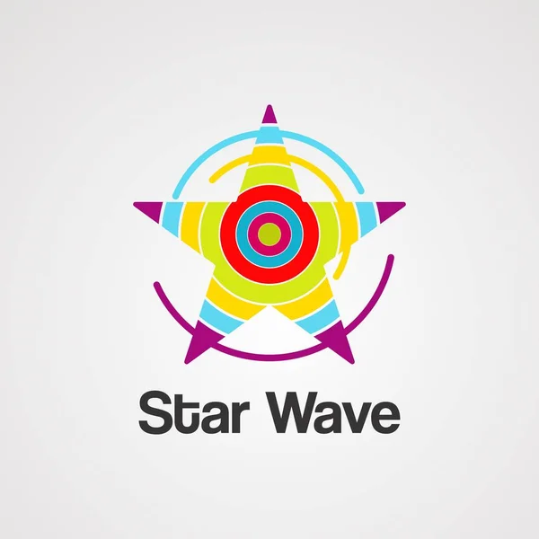 Star Wave-logo vector, pictogram, element en sjabloon — Stockvector