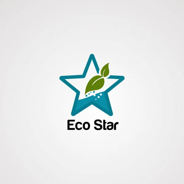 Vetor de logotipo de estrela ecológica, ícone, elemento e modelo — Vetor de Stock