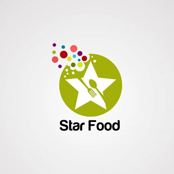 Estrela alimento logotipo vetor, ícone, elemento, e modelo — Vetor de Stock