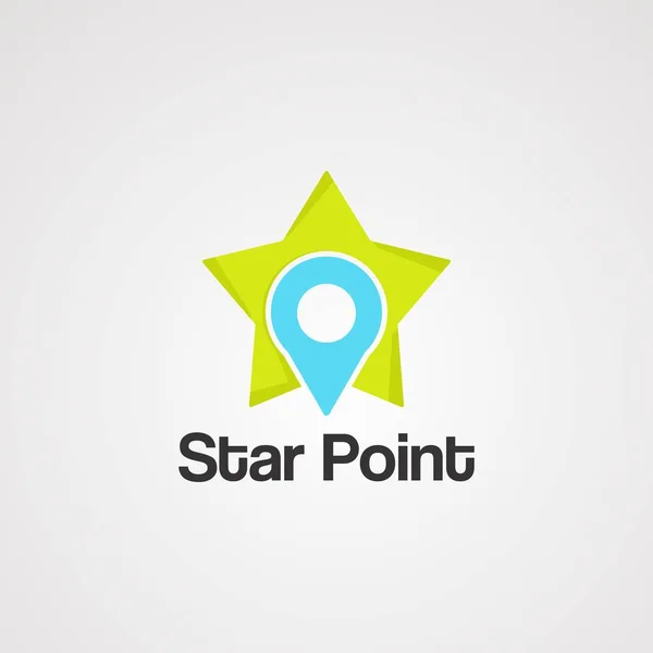 Vector de logotipo de punto de estrella, icono, elemento y plantilla — Vector de stock