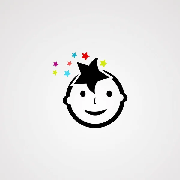 Baby Star logo vector, icoon, element, en sjabloon — Stockvector