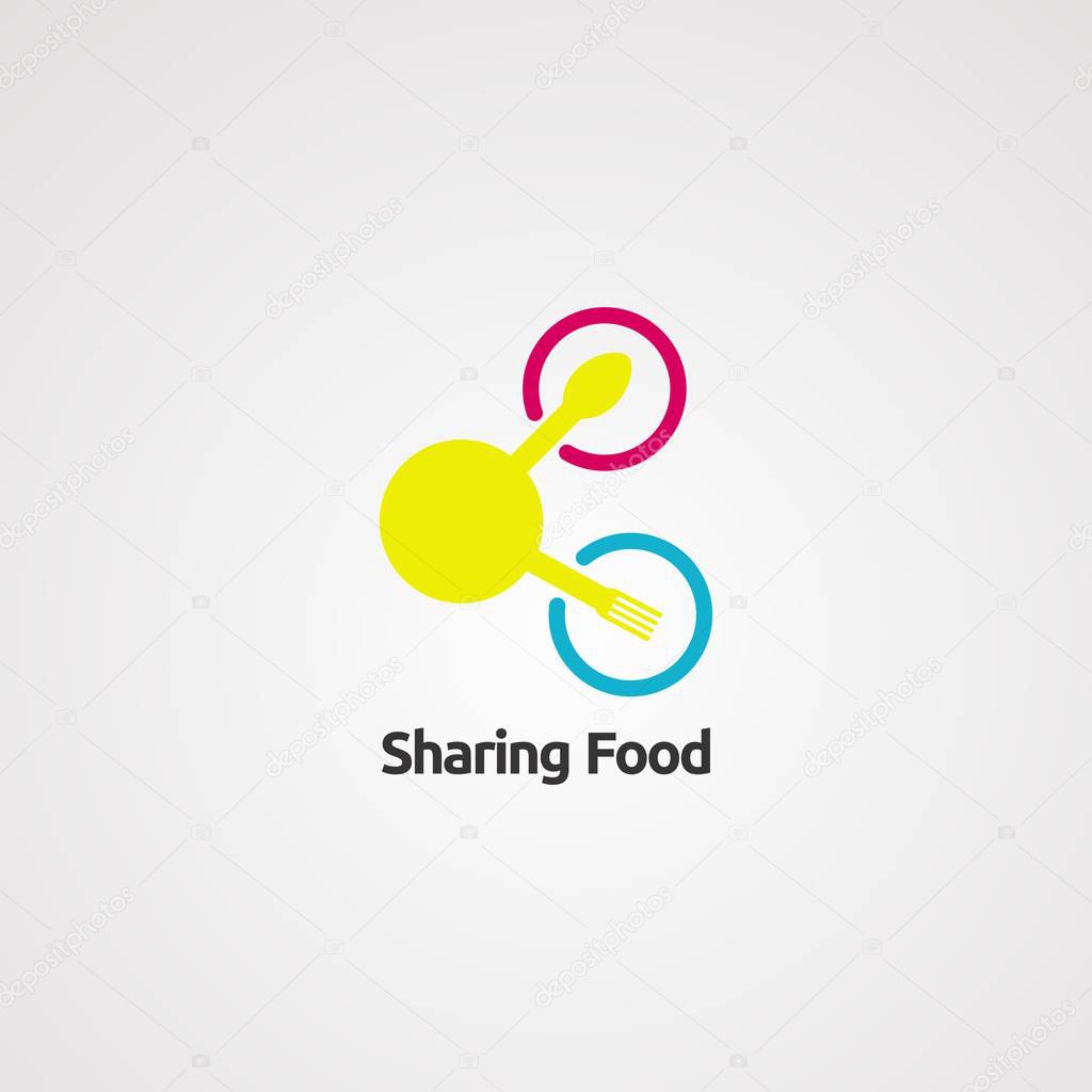 sharing food logo vector, icon, element, and template