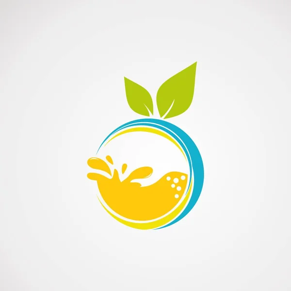 Färsk juice logo vektor, med färska orange koncept, ikon, element och mall för företag — Stock vektor