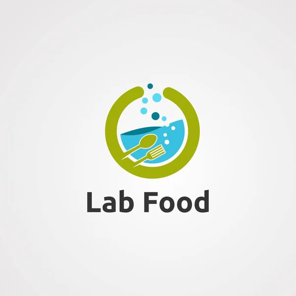 Εργαστήριο τροφίμων λογότυπο διάνυσμα, εικονίδιο, στοιχείο, και πρότυπο για την εταιρεία — Διανυσματικό Αρχείο
