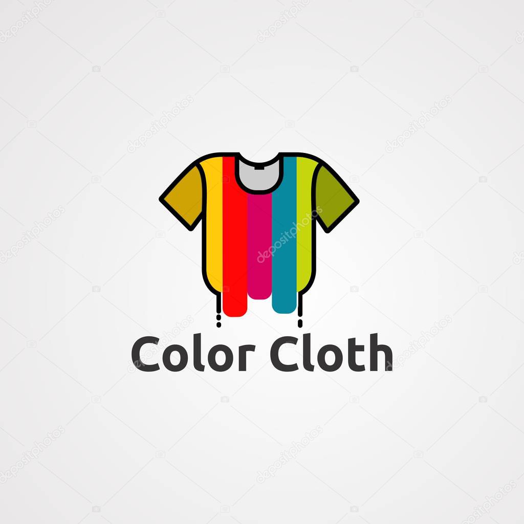 color cloth logo vector with paint effect , template for company