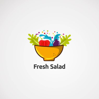 kasetaze salata logosu vektör, simge, eleman ve şirket için şablon
