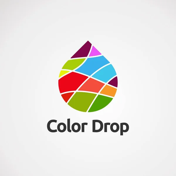 Drop kolor z prostego dotyku logo wektor, ikona, element i szablon dla firmy — Wektor stockowy
