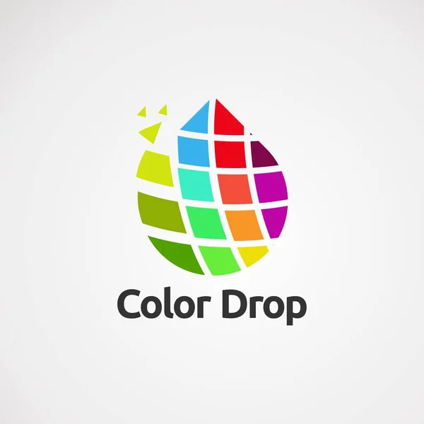Kropla koloru z nowoczesnym logo dotykowym wektorowym, ikoną, elementem i szablonem dla biznesu — Wektor stockowy