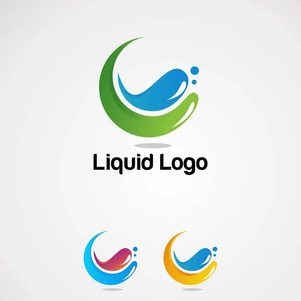 Splash Liquid kolorowe logo wektor, ikona, element, i szablon dla firmy — Wektor stockowy