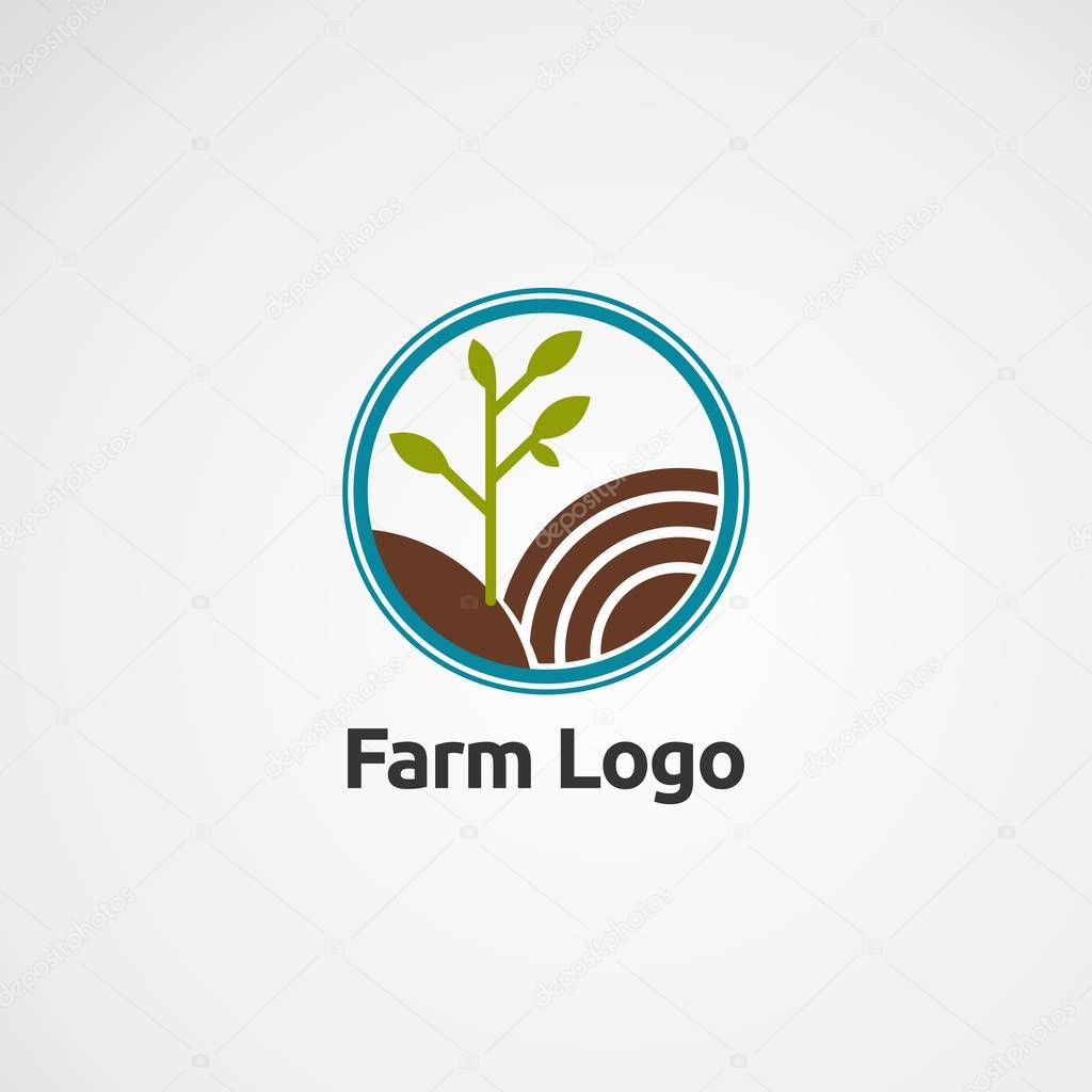 Farm circle logo vector concept, icon, element, and template for company