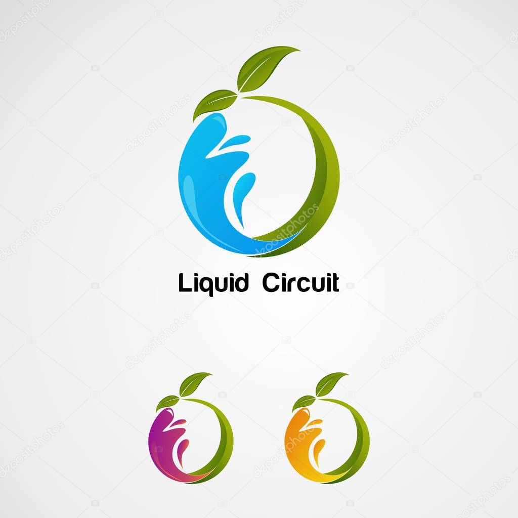 Liquid colorful on circle concept logo vector, icon, element, and template for company