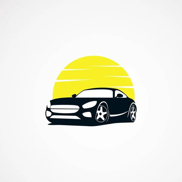 Logotipo do sol do carro projeta conceito simples, ícone, modelo para negócios — Vetor de Stock