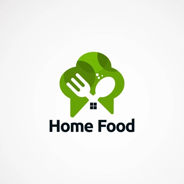 O logotipo Home do alimento projeta o conceito, o ícone, o elemento, e o molde para a companhia — Vetor de Stock
