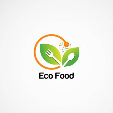 Eko gıda logosu tasarım konsepti ile modern dokunmatik Şirket