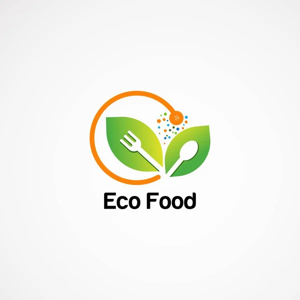 Conceito de design de logotipo de comida ecológica com toque moderno para a empresa — Vetor de Stock