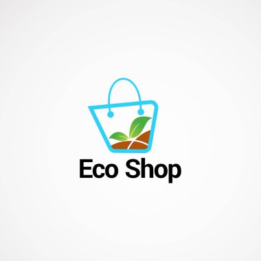 Eco Shop logosu vektör tasarımları eleman ve şirket için şablon