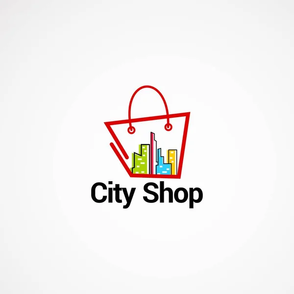 City Shop Logo Vektor Designs Konzept, Symbol, Element und Vorlage für Unternehmen — Stockvektor