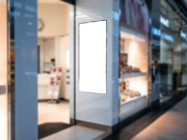 Kuyumcu dükkanını, dijital medya boş siyah beyaz ekran modern panel, tabela reklam tasarımı alışveriş merkezi için. Mock-up. Mockup.