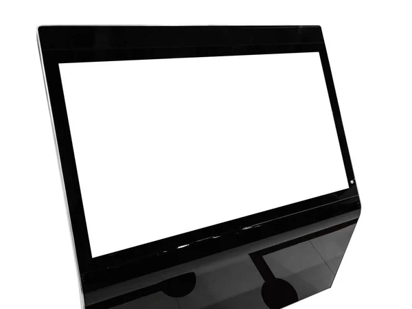 Media cyfrowe pusty czarno-biały ekran nowoczesny panel, szyld dla reklama design w zakupy centrum, Galeria. Makieta, makiety, makieta z na białym tle, cyfrowego kiosku. — Zdjęcie stockowe