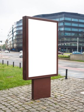 Billboard, olay, harita, reklam, konser ve tanıtımı için sergi için afiş şablonu beyaz boş boş sahte. Mock.