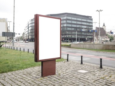 Billboard, olay, harita, reklam, konser ve tanıtımı için sergi için afiş şablonu beyaz boş boş sahte. Mock.
