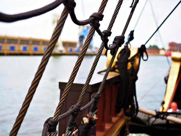 Eski korsan yelkenli gemi, tekne, Clipper, yat rigging — Stok fotoğraf
