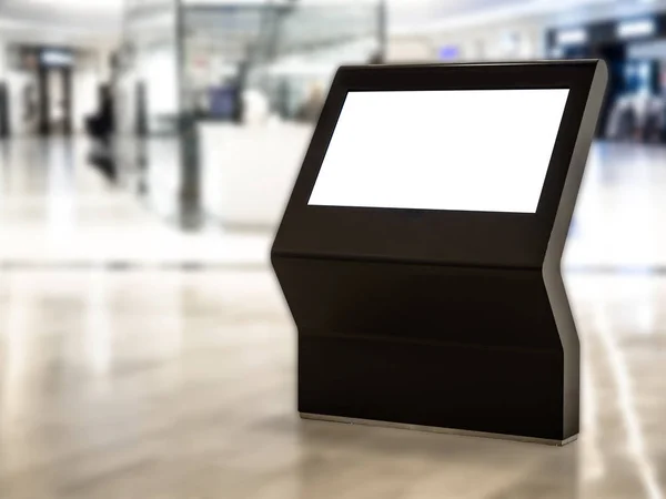Dijital medya boş siyah ve beyaz ekran modern panel, bir alışveriş merkezinde reklam tasarımı için tabela, Galeri. Mockup, mock-up, bulanık arka plan ile mock up, dijital Kiosk.