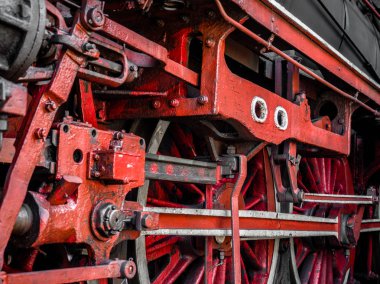 Kırmızı Vintage Buhar tren