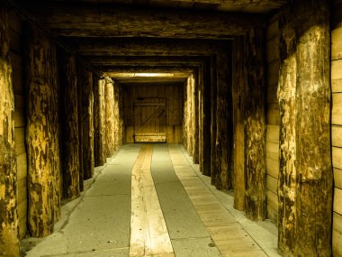 Yeraltı koridor tuz madeni Polonya'da. Wieliczka tuz madeni Polonya Krakow yakınındaki. 19 Ekim 2017.