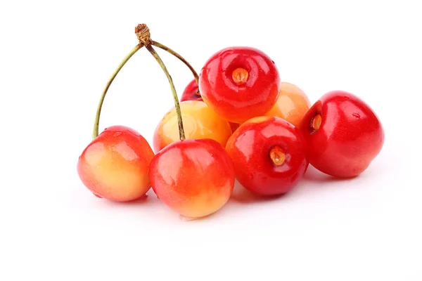 Red cherries isolated on white background — Stock Photo, Image