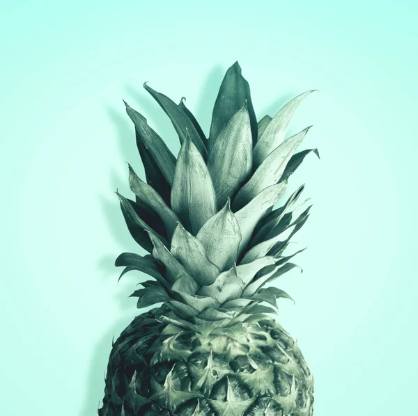 Ananas auf pastellblauem Hintergrund. Kreatives Design — Stockfoto