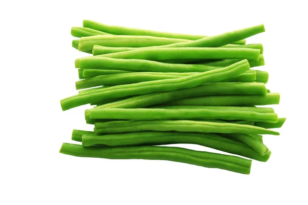 Groene Keniaanse Bean geïsoleerd op witte achtergrond — Stockfoto