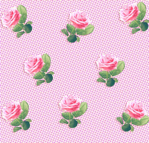Jemný vzor růžových růží ve stylu Chebbi — Stock fotografie