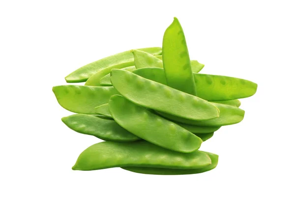 Polong kacang hijau terisolasi pada latar belakang putih. makanan sehat — Stok Foto