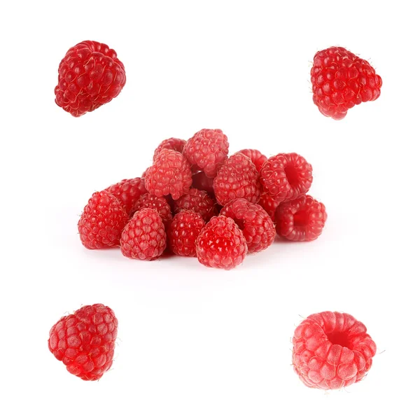 Raspberry set isolated on white background — стоковое фото
