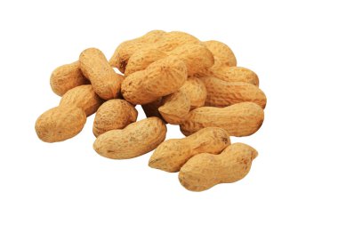 beyaz arkaplanda izole edilmiş yerfıstıkları