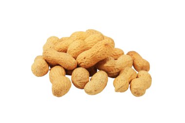 beyaz arkaplanda izole edilmiş yerfıstıkları