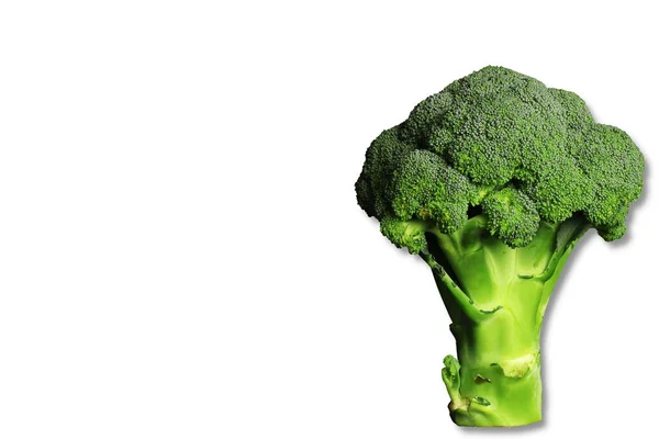 Grön Broccoli Kål Isolerad Vit Bakgrund Framifrån Närbild — Stockfoto