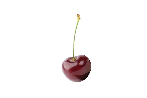 Sweet Cherry Isolated White Background Close Top View — Stock Photo, Image