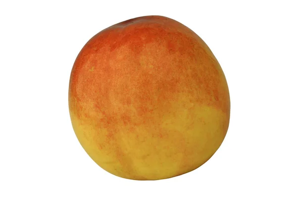 被白色背景隔离的桃子 顶部视图 — 图库照片
